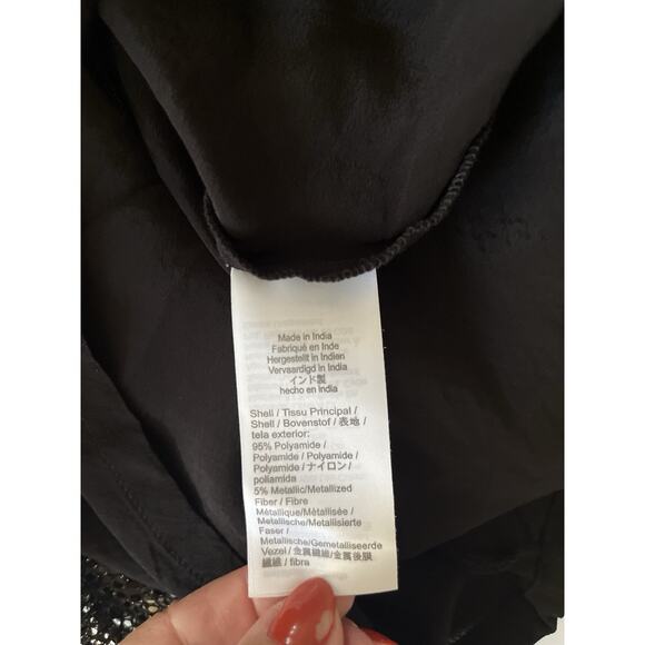 J Crew Collection Sequin Sheer Midi Skirt Women 4 Black Whimsigoth Disco Coquet - Picture 7 of 8